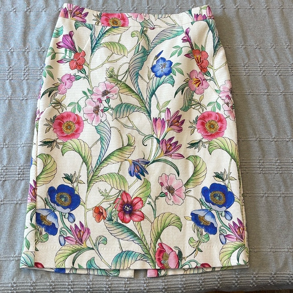 Ann Tayler size 2 pinsel lined floral skirt 98%cotton